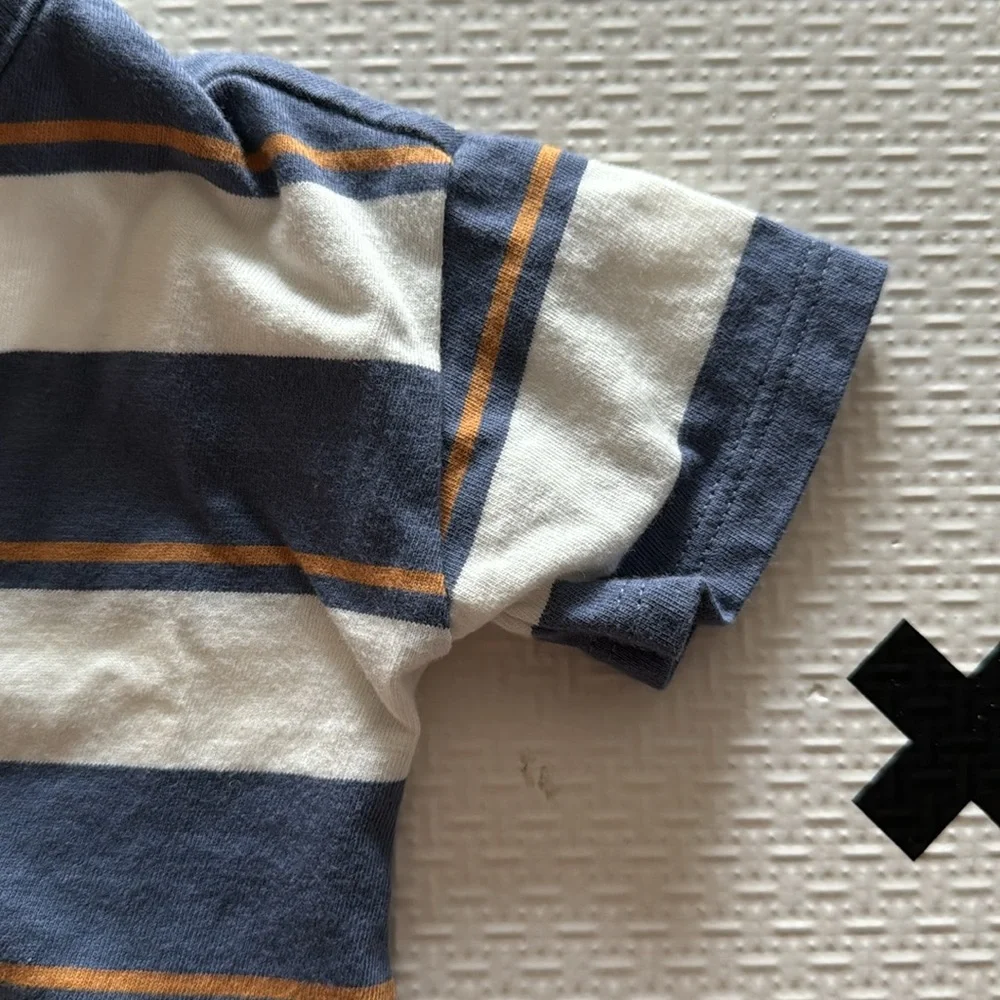 Carter’s baby striped tshirt romper in blue size 3m